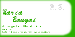 maria banyai business card